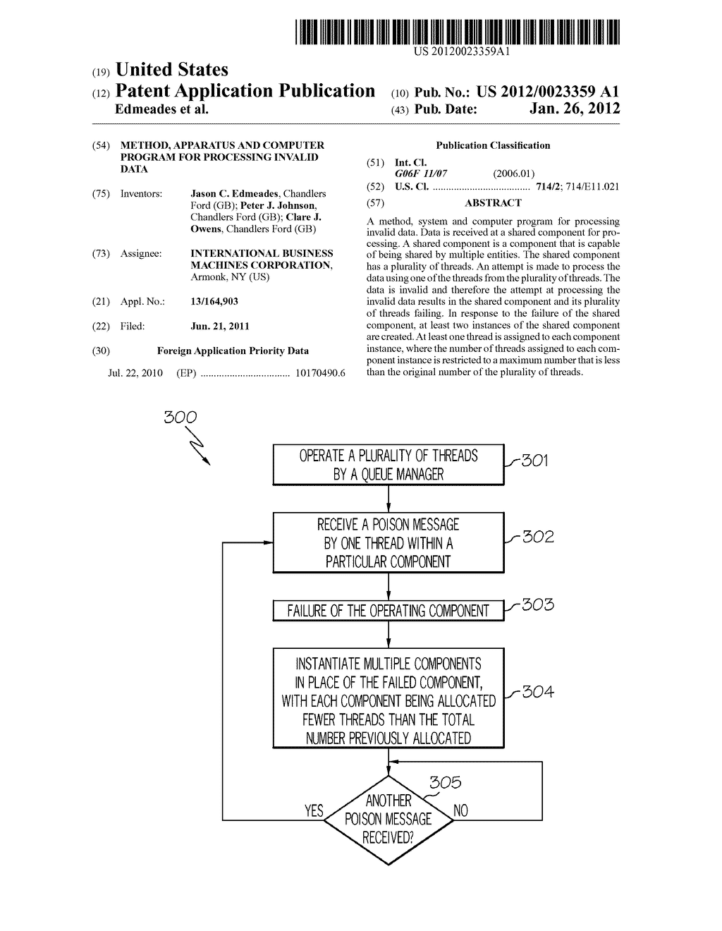 METHOD, APPARATUS AND COMPUTER PROGRAM FOR PROCESSING INVALID DATA - diagram, schematic, and image 01