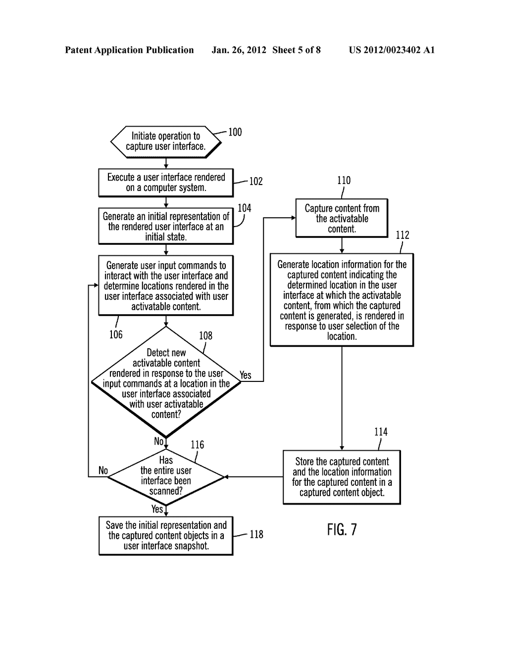 CAPTURING INFORMATION ON A RENDERED USER INTERFACE INCLUDING USER     ACTIVATEABLE CONTENT - diagram, schematic, and image 06