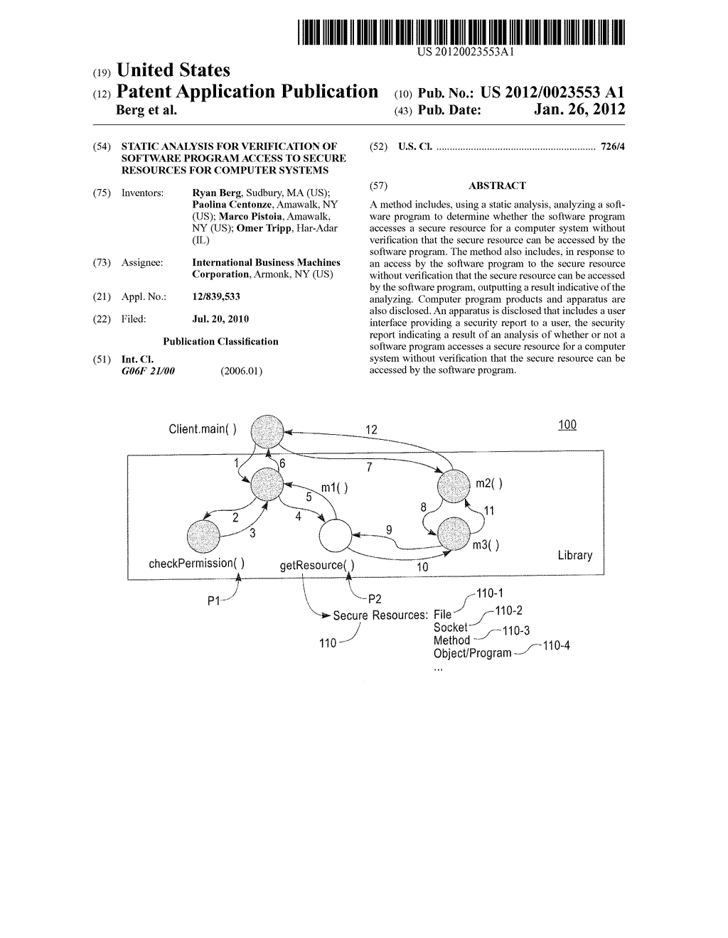 Static Analysis For Verification Of Software Program Access To Secure     Resources For Computer Systems - diagram, schematic, and image 01