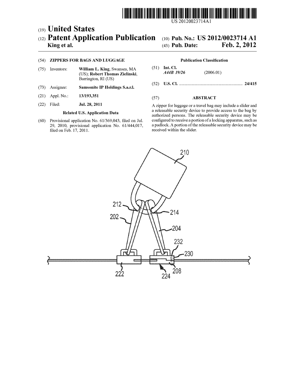 ZIPPERS FOR BAGS AND LUGGAGE - diagram, schematic, and image 01