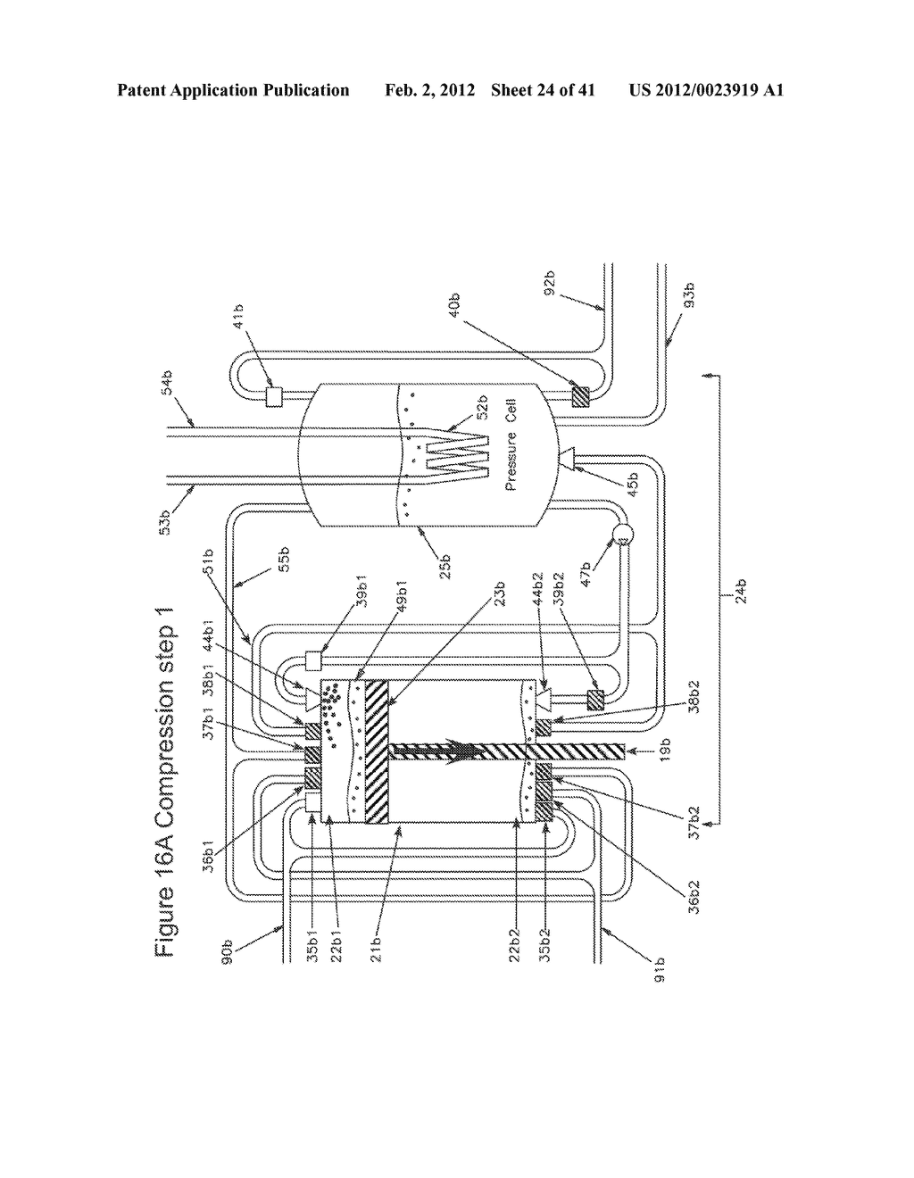 COMPRESSED AIR ENERGY STORAGE SYSTEM UTILIZING TWO-PHASE FLOW TO     FACILITATE HEAT EXCHANGE - diagram, schematic, and image 25