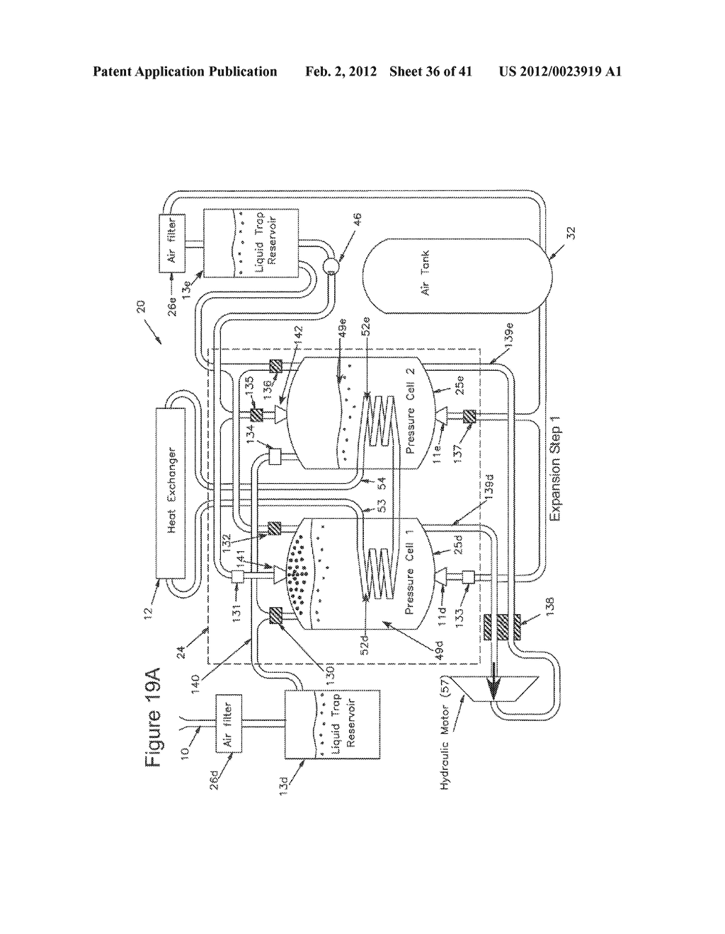 COMPRESSED AIR ENERGY STORAGE SYSTEM UTILIZING TWO-PHASE FLOW TO     FACILITATE HEAT EXCHANGE - diagram, schematic, and image 37