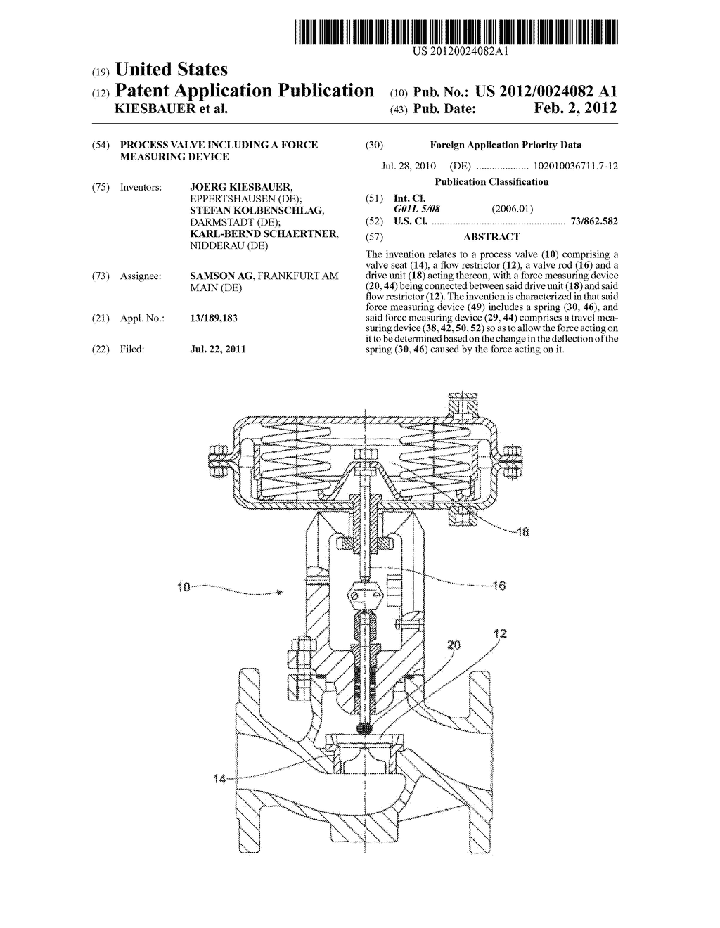 PROCESS VALVE INCLUDING A FORCE MEASURING DEVICE - diagram, schematic, and image 01