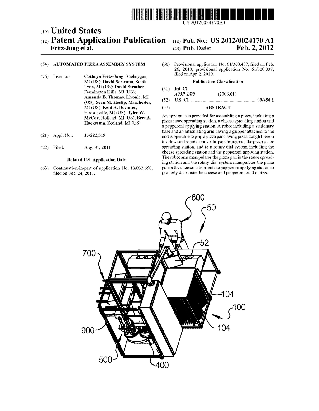 Automated Pizza Assembly System - diagram, schematic, and image 01