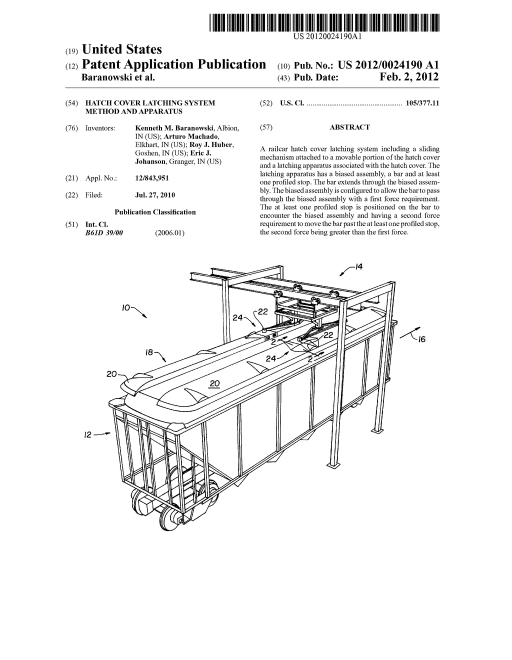 HATCH COVER LATCHING SYSTEM METHOD AND APPARATUS - diagram, schematic, and image 01