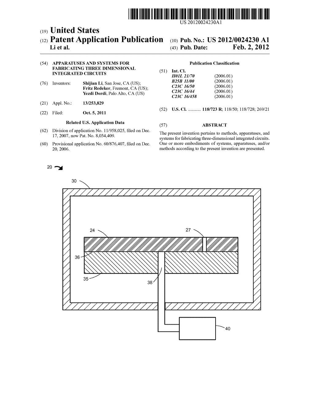 APPARATUSES AND SYSTEMS FOR FABRICATING THREE DIMENSIONAL INTEGRATED     CIRCUITS - diagram, schematic, and image 01