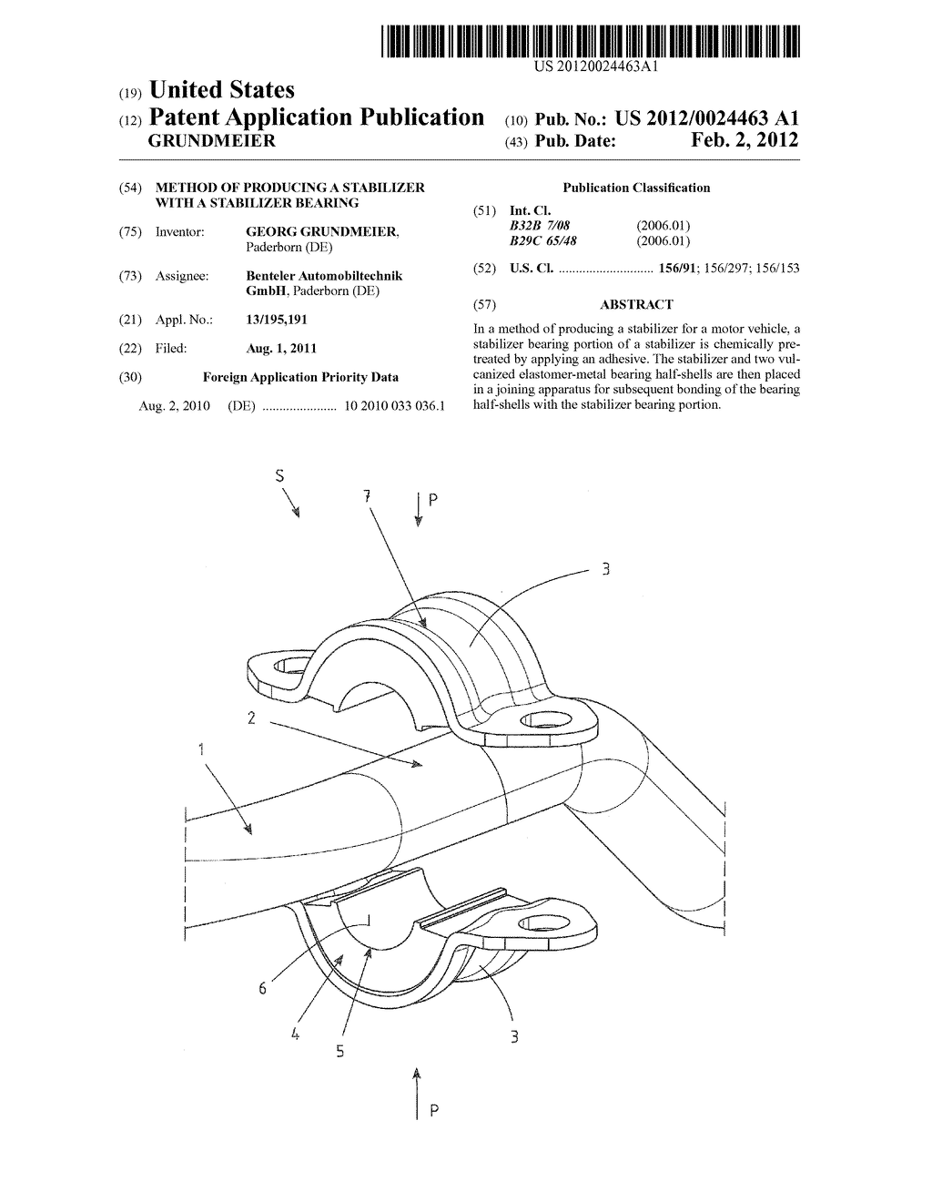 METHOD OF PRODUCING A STABILIZER WITH A STABILIZER BEARING - diagram, schematic, and image 01