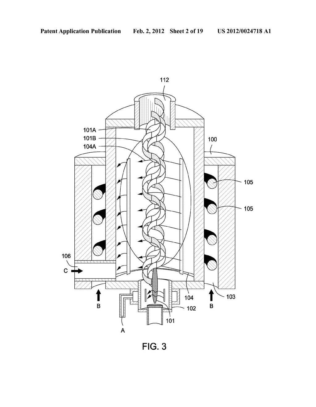 METHOD FOR TREATING A SUBSTANCE WITH WAVE ENERGY FROM PLASMA AND AN     ELECTRICAL ARC - diagram, schematic, and image 03