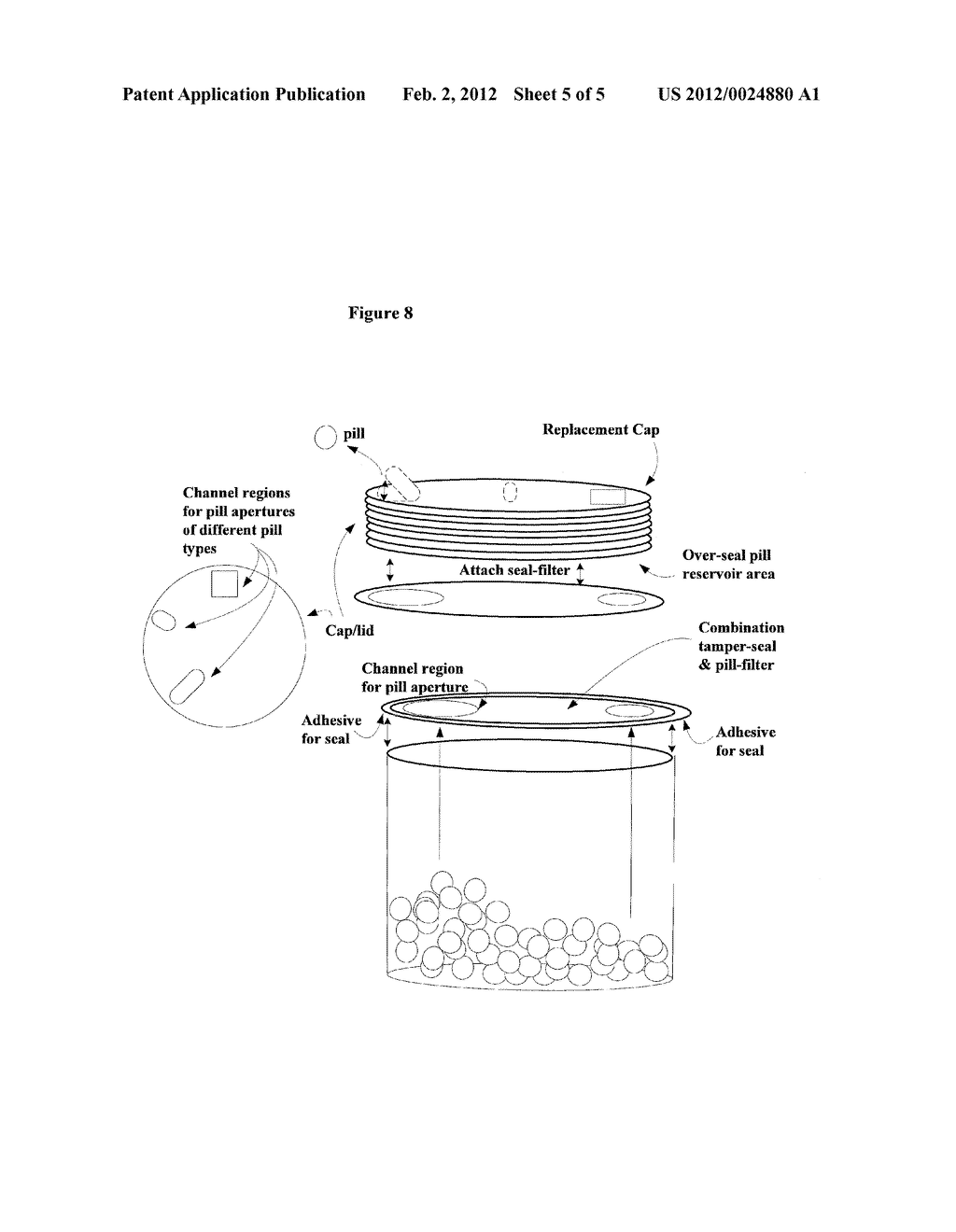 Container Apparatus with Single-Pill Dispensing and Related Methods - diagram, schematic, and image 06