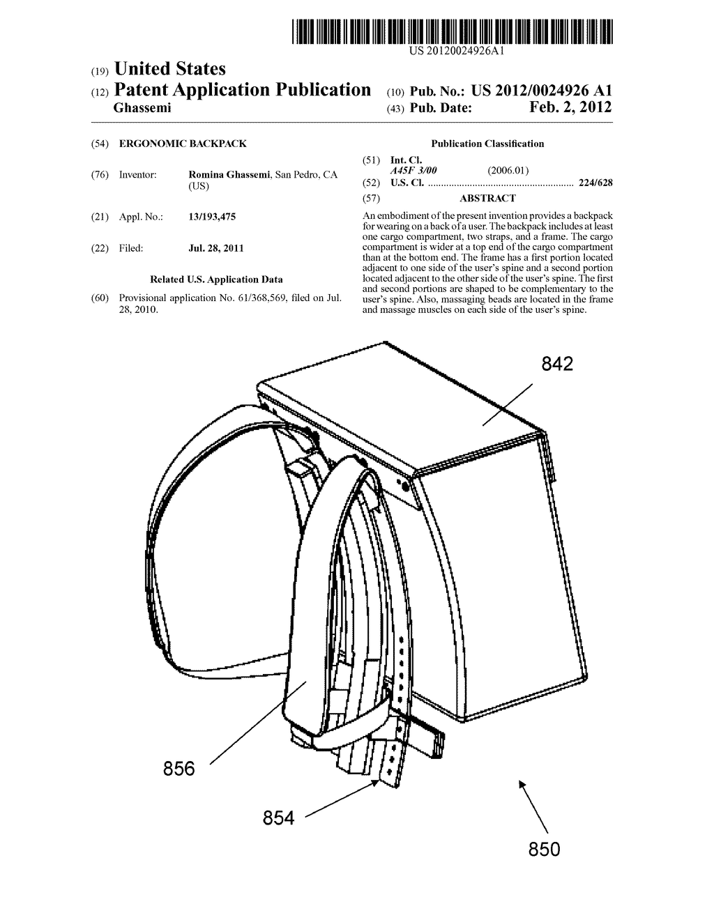 Ergonomic Backpack - diagram, schematic, and image 01