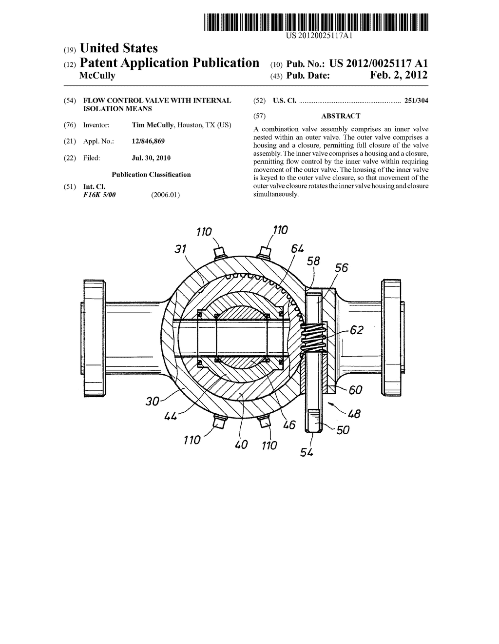 Flow Control Valve With Internal Isolation Means - diagram, schematic, and image 01