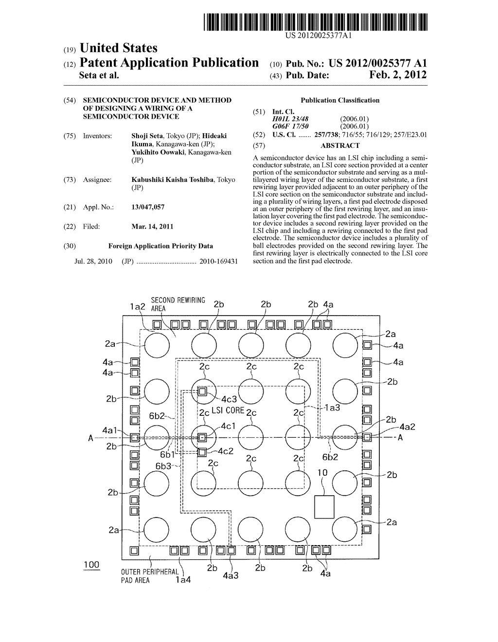 SEMICONDUCTOR DEVICE AND METHOD OF DESIGNING A WIRING OF A SEMICONDUCTOR     DEVICE - diagram, schematic, and image 01