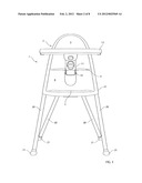 FOLDING HIGH CHAIR WITH TABLE diagram and image