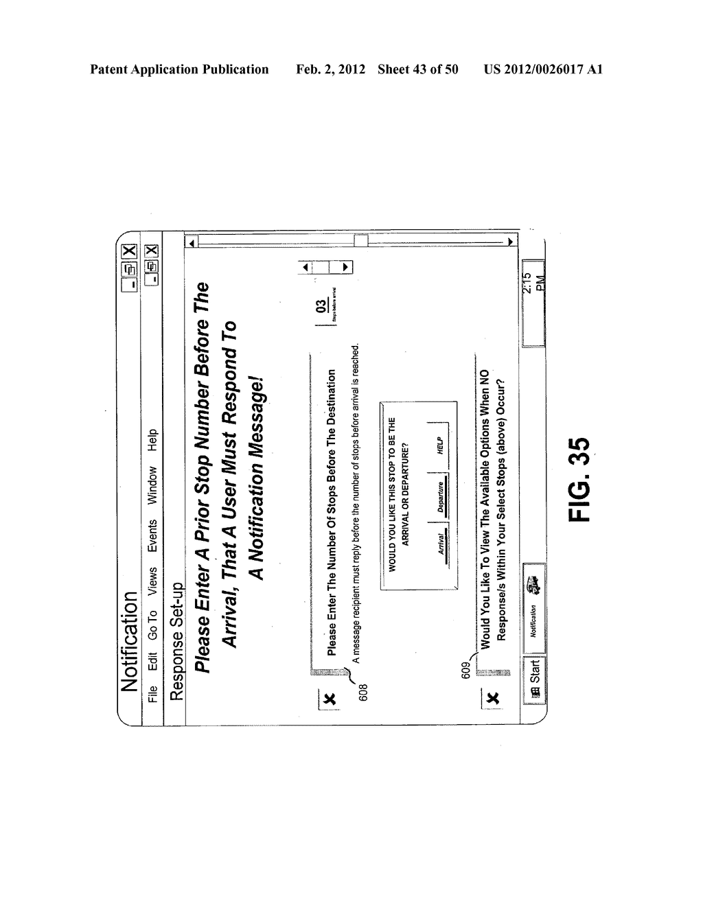 NOTIFICATION SYSTEMS AND METHODS ENABLING SELECTION OF ARRIVAL OR     DEPARTURE TIMES OF TRACKED MOBILE THINGS IN RELATION TO LOCATIONS - diagram, schematic, and image 44