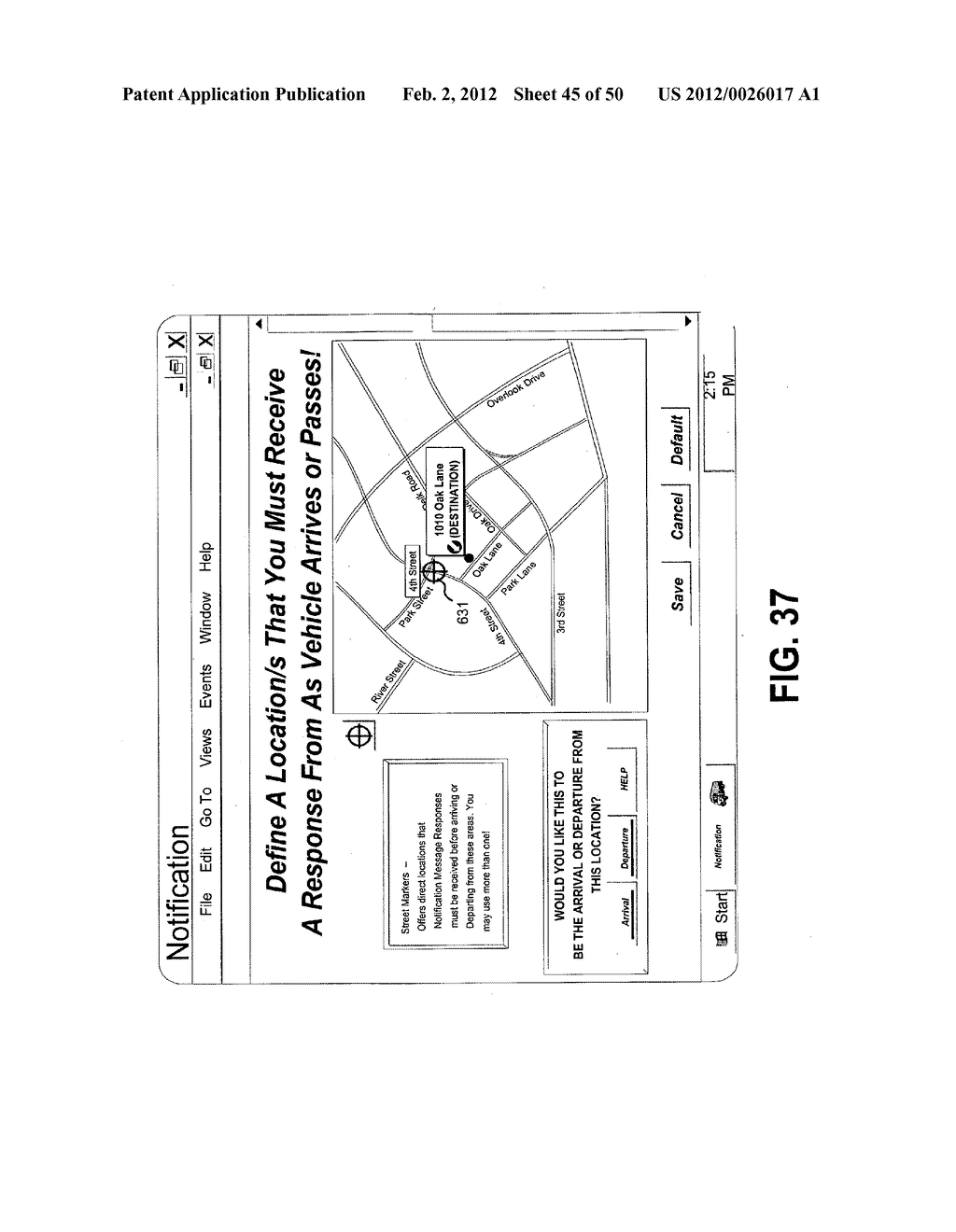 NOTIFICATION SYSTEMS AND METHODS ENABLING SELECTION OF ARRIVAL OR     DEPARTURE TIMES OF TRACKED MOBILE THINGS IN RELATION TO LOCATIONS - diagram, schematic, and image 46