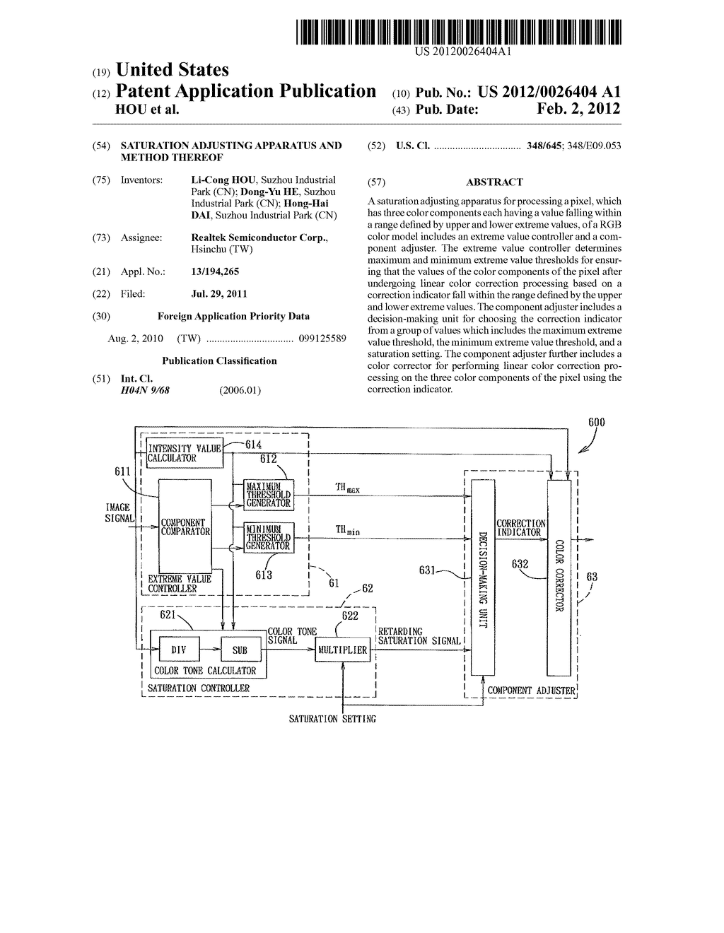 SATURATION ADJUSTING APPARATUS AND METHOD THEREOF - diagram, schematic, and image 01