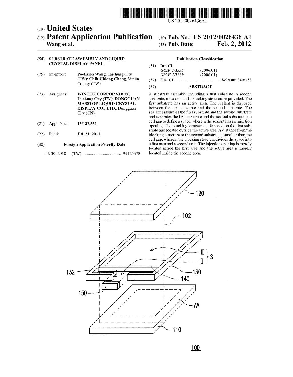 SUBSTRATE ASSEMBLY AND LIQUID CRYSTAL DISPLAY PANEL - diagram, schematic, and image 01