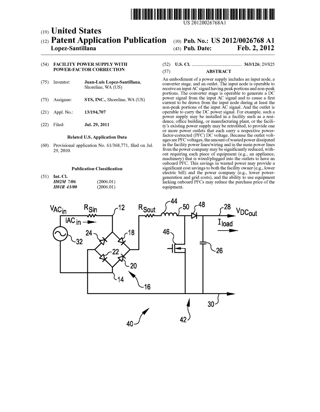 FACILITY POWER SUPPLY WITH POWER-FACTOR CORRECTION - diagram, schematic, and image 01