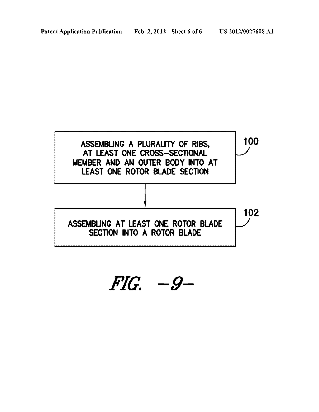 Rotor Blade Section and Method for Assembling a Rotor Blade for a Wind     Turbine - diagram, schematic, and image 07