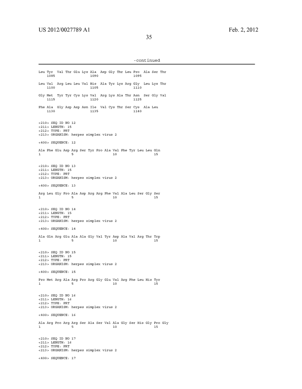 ANTIGENIC PEPTIDE OF HSV-2 AND METHODS FOR USING SAME - diagram, schematic, and image 36