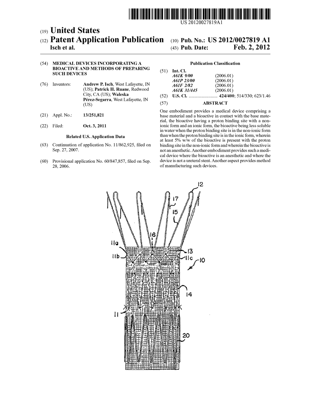 Medical Devices Incorporating a Bioactive and Methods of Preparing Such     Devices - diagram, schematic, and image 01