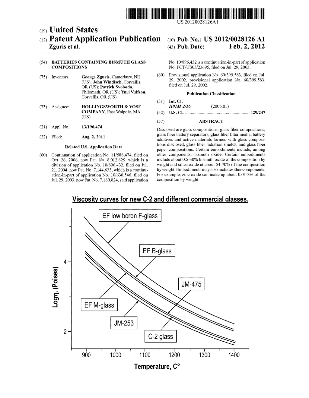 Batteries Containing Bismuth Glass Compositions - diagram, schematic, and image 01