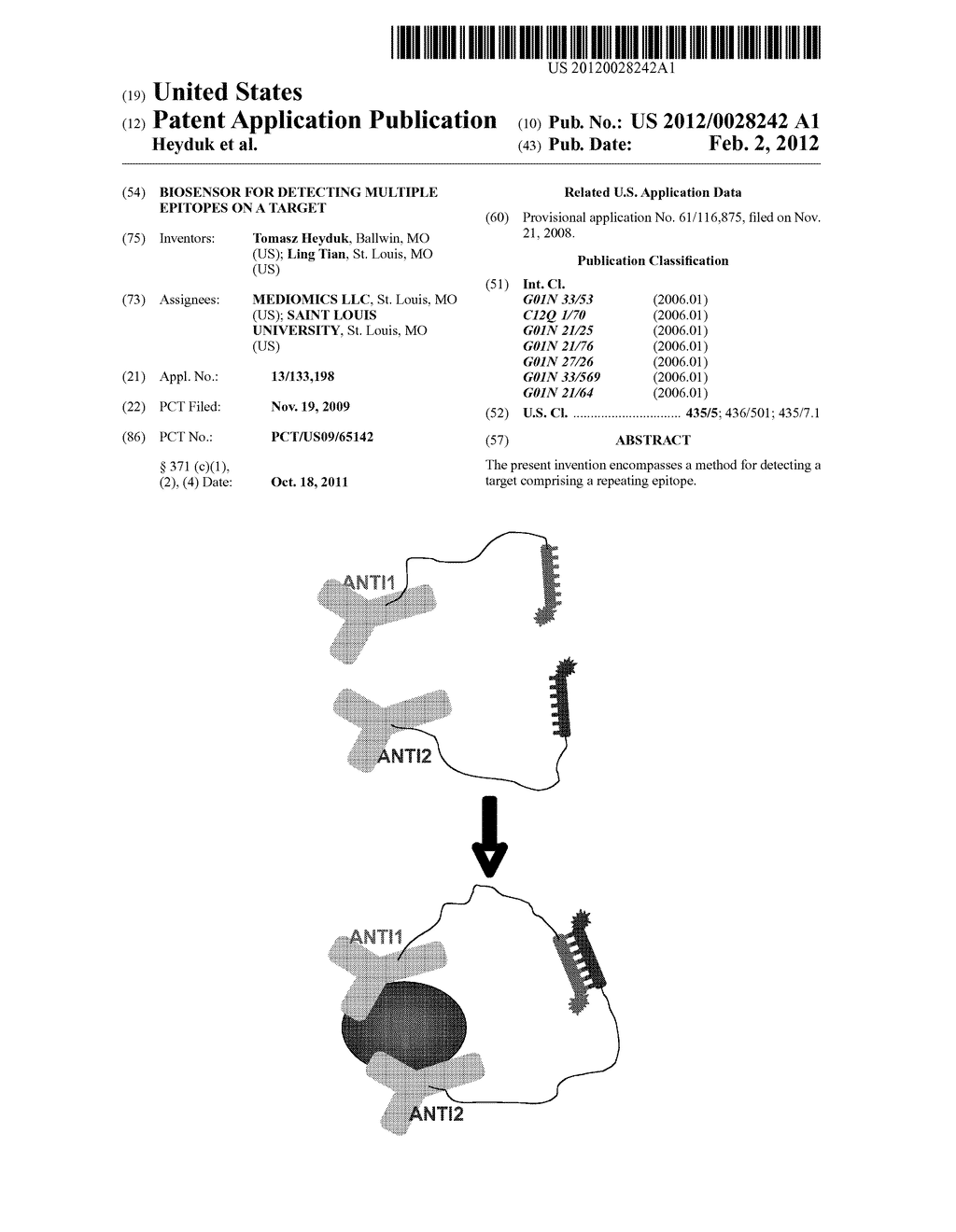 BIOSENSOR FOR DETECTING MULTIPLE EPITOPES ON A TARGET - diagram, schematic, and image 01