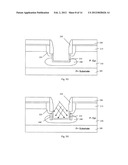 Inverted-trench grounded-source FET structure using conductive substrates,     with highly doped substrates diagram and image