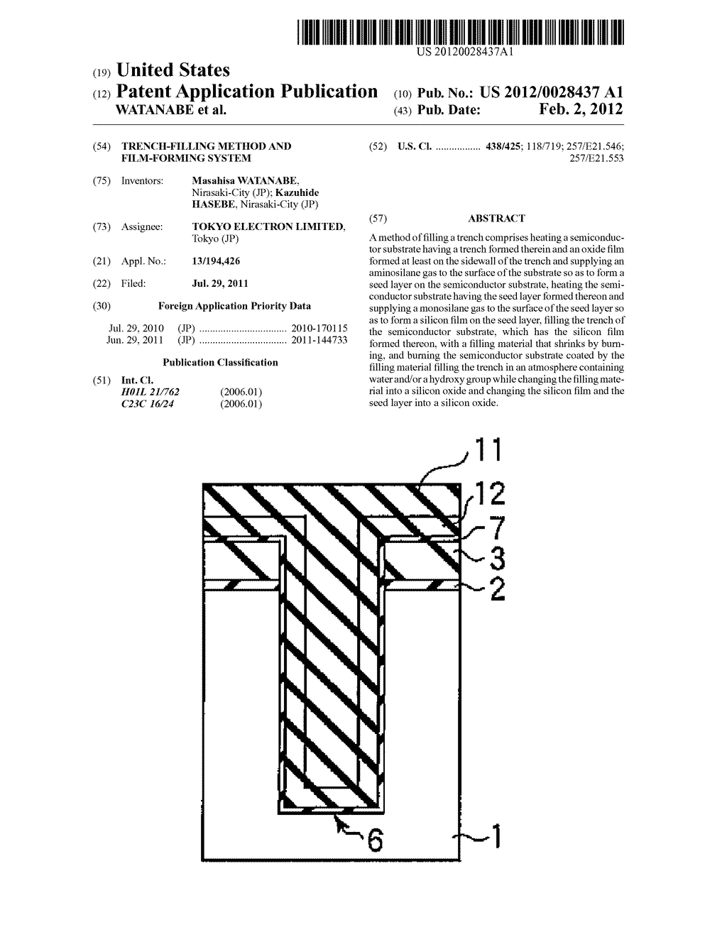 TRENCH-FILLING METHOD AND FILM-FORMING SYSTEM - diagram, schematic, and image 01