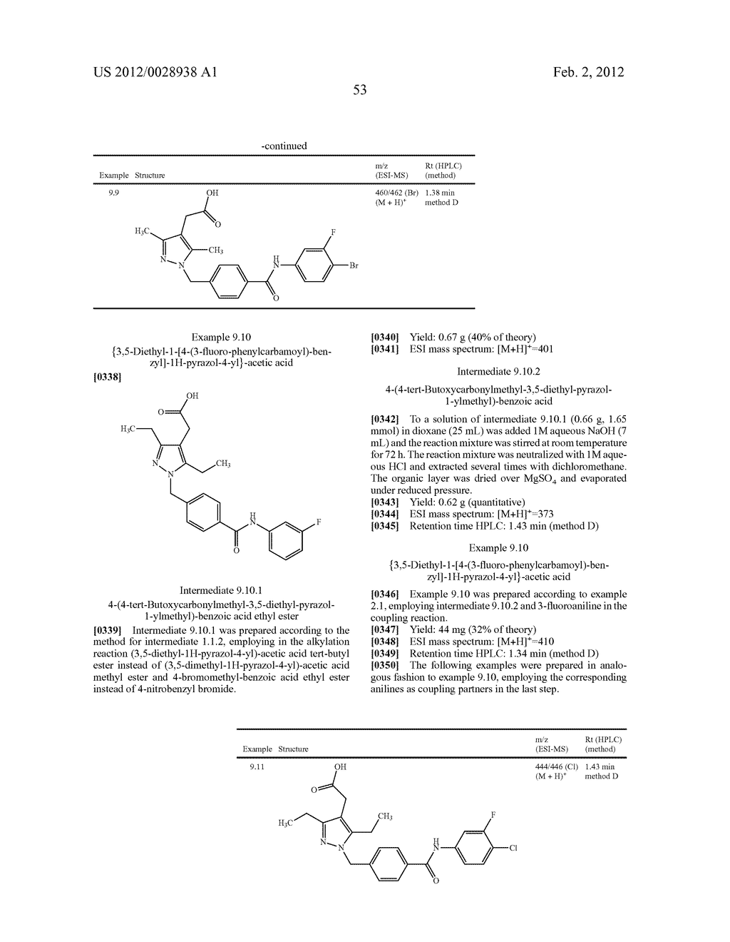 PYRAZOLE COMPOUNDS AS CRTH2 ANTAGONISTS - diagram, schematic, and image 54