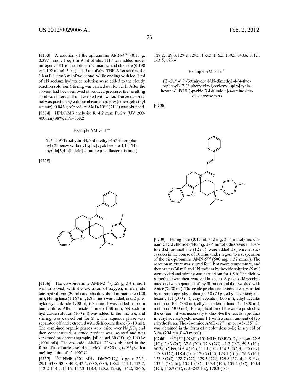 Cis-tetrahydro-spiro(cyclohexane-1,1'-pyrido[3,4-b]indole)-4-amine     Compounds - diagram, schematic, and image 24
