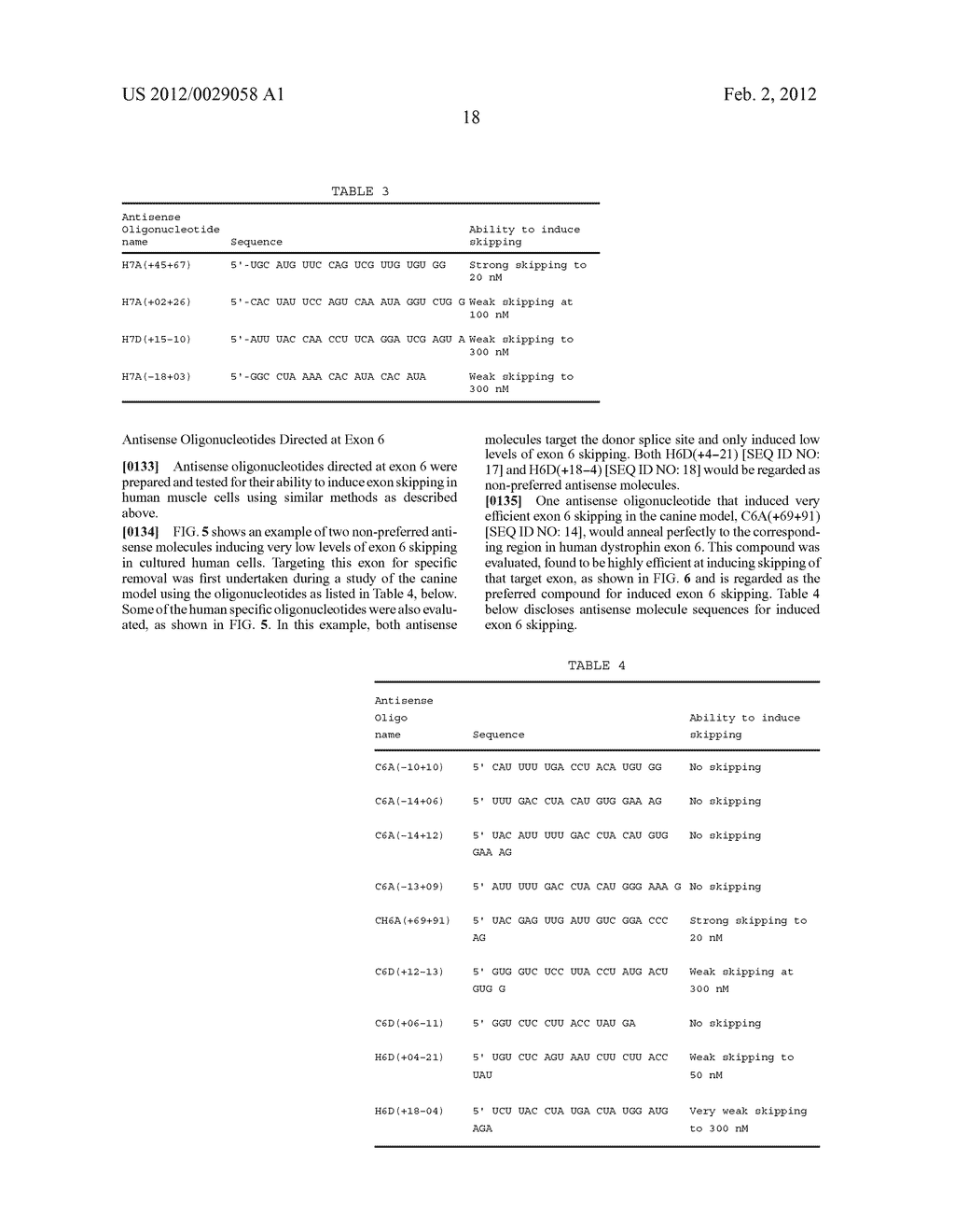 Antisense Oligonucleotides for Inducing Exon Skipping and Methods of Use     Thereof - diagram, schematic, and image 41