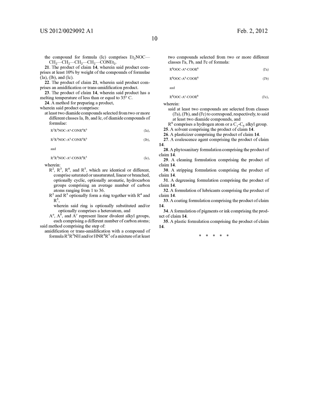 PRODUCT CONTAINING DIAMIDES, METHOD FOR MAKING SAME AND USES THEREOF - diagram, schematic, and image 11