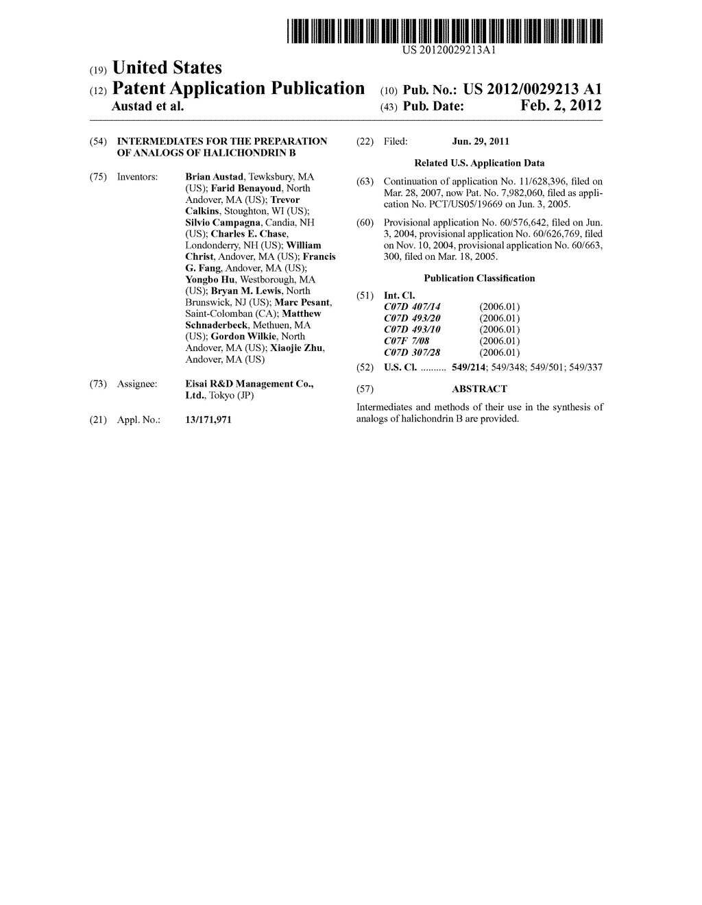 INTERMEDIATES FOR THE PREPARATION OF ANALOGS OF HALICHONDRIN B - diagram, schematic, and image 01