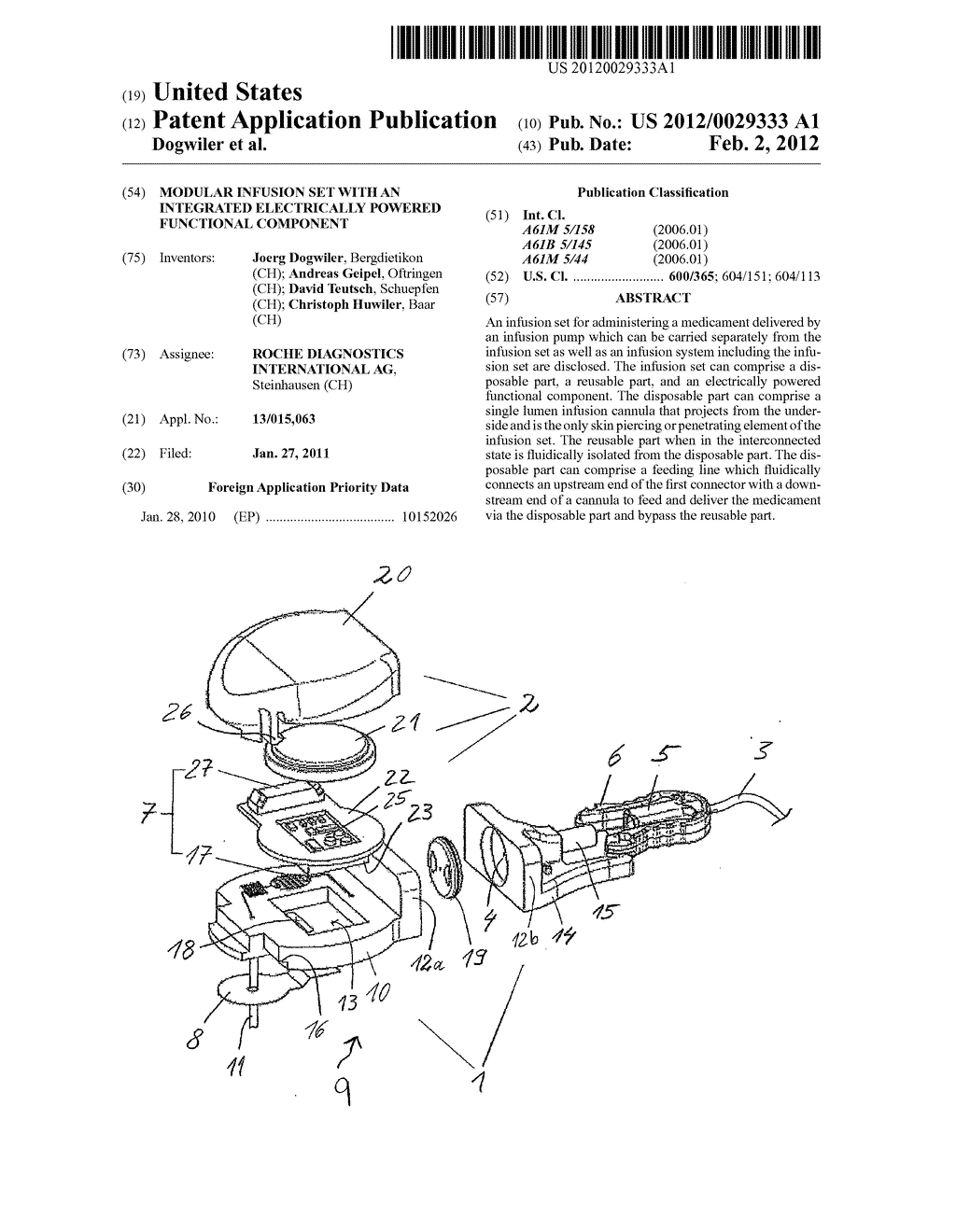 MODULAR INFUSION SET WITH AN INTEGRATED ELECTRICALLY POWERED FUNCTIONAL     COMPONENT - diagram, schematic, and image 01