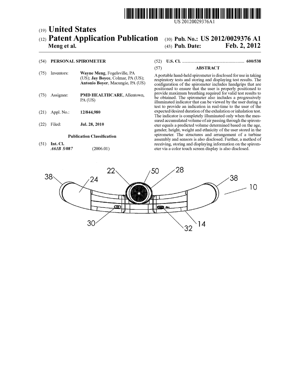 Personal Spirometer - diagram, schematic, and image 01