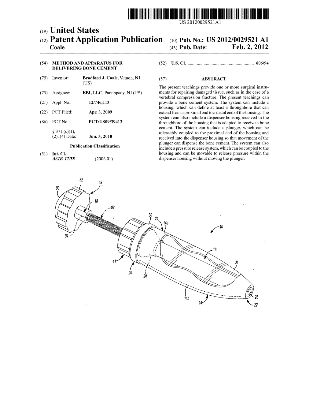 Method and apparatus for delivering bone cement - diagram, schematic, and image 01