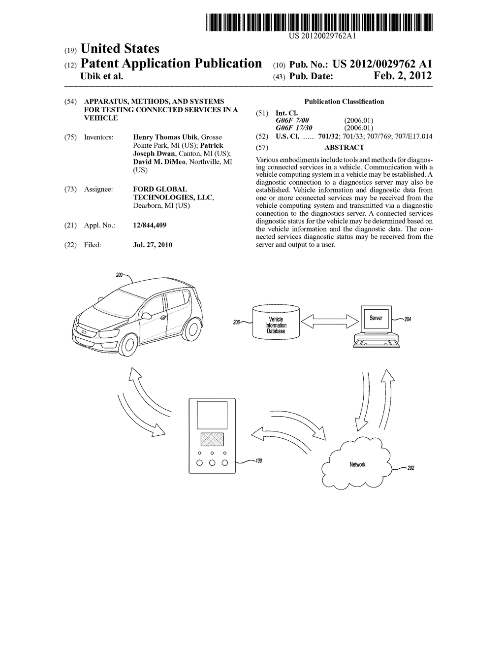 APPARATUS, METHODS, AND SYSTEMS FOR TESTING CONNECTED SERVICES IN A     VEHICLE - diagram, schematic, and image 01