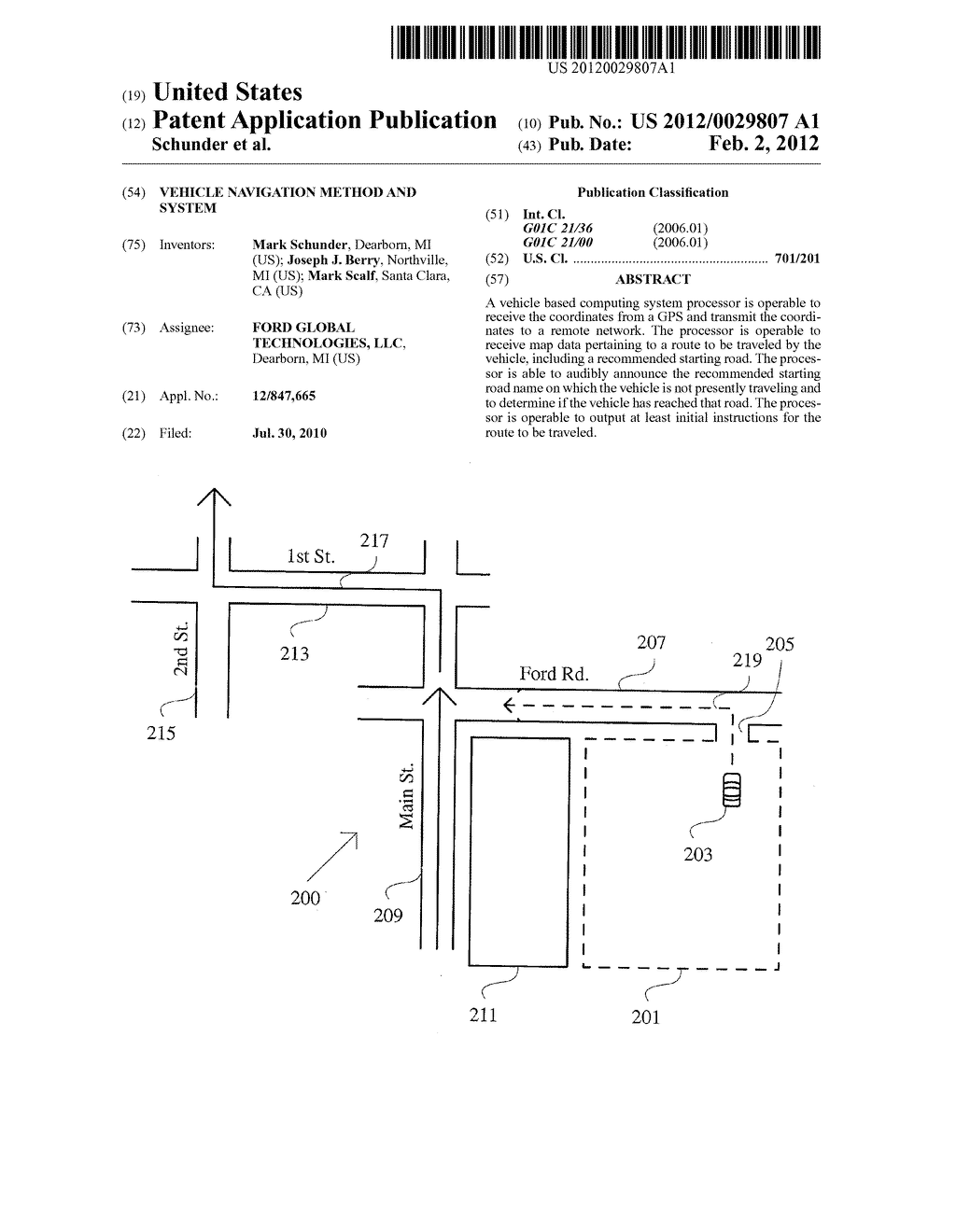 Vehicle Navigation Method and System - diagram, schematic, and image 01