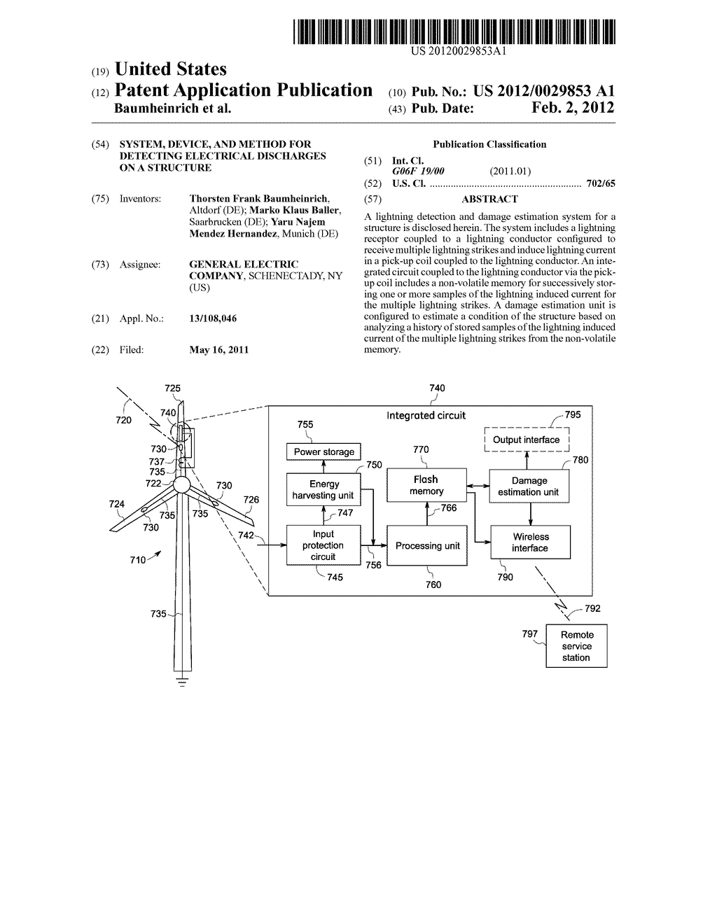 SYSTEM, DEVICE, AND METHOD FOR DETECTING ELECTRICAL DISCHARGES ON A     STRUCTURE - diagram, schematic, and image 01