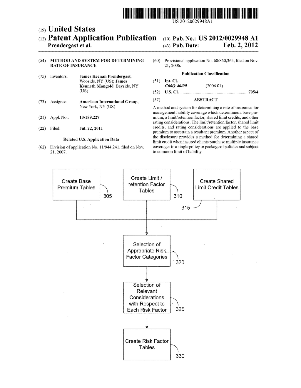 Method And System For Determining Rate Of Insurance - diagram, schematic, and image 01