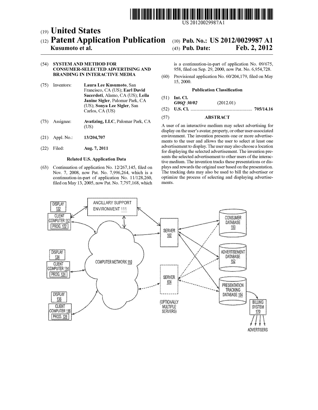 SYSTEM AND METHOD FOR CONSUMER-SELECTED ADVERTISING AND BRANDING IN     INTERACTIVE MEDIA - diagram, schematic, and image 01