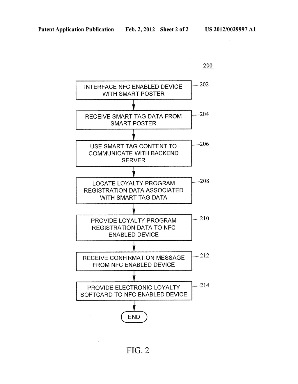 METHODS, SYSTEMS, AND COMPUTER READABLE MEDIA FOR REGISTERING IN A     MERCHANT SPONSORED PROGRAM USING A NEAR FIELD COMMUNICATION (NFC) DEVICE - diagram, schematic, and image 03