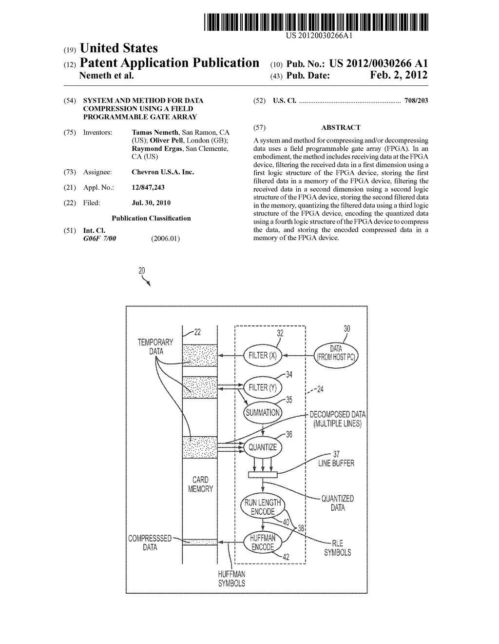 SYSTEM AND METHOD FOR DATA COMPRESSION USING A FIELD PROGRAMMABLE GATE     ARRAY - diagram, schematic, and image 01