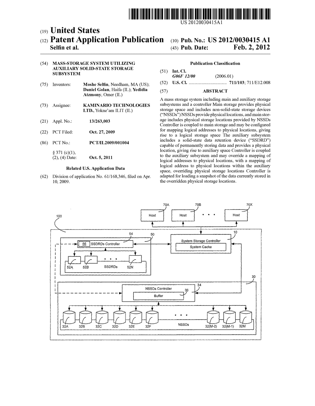 MASS-STORAGE SYSTEM UTILIZING AUXILIARY SOLID-STATE STORAGE SUBSYSTEM - diagram, schematic, and image 01