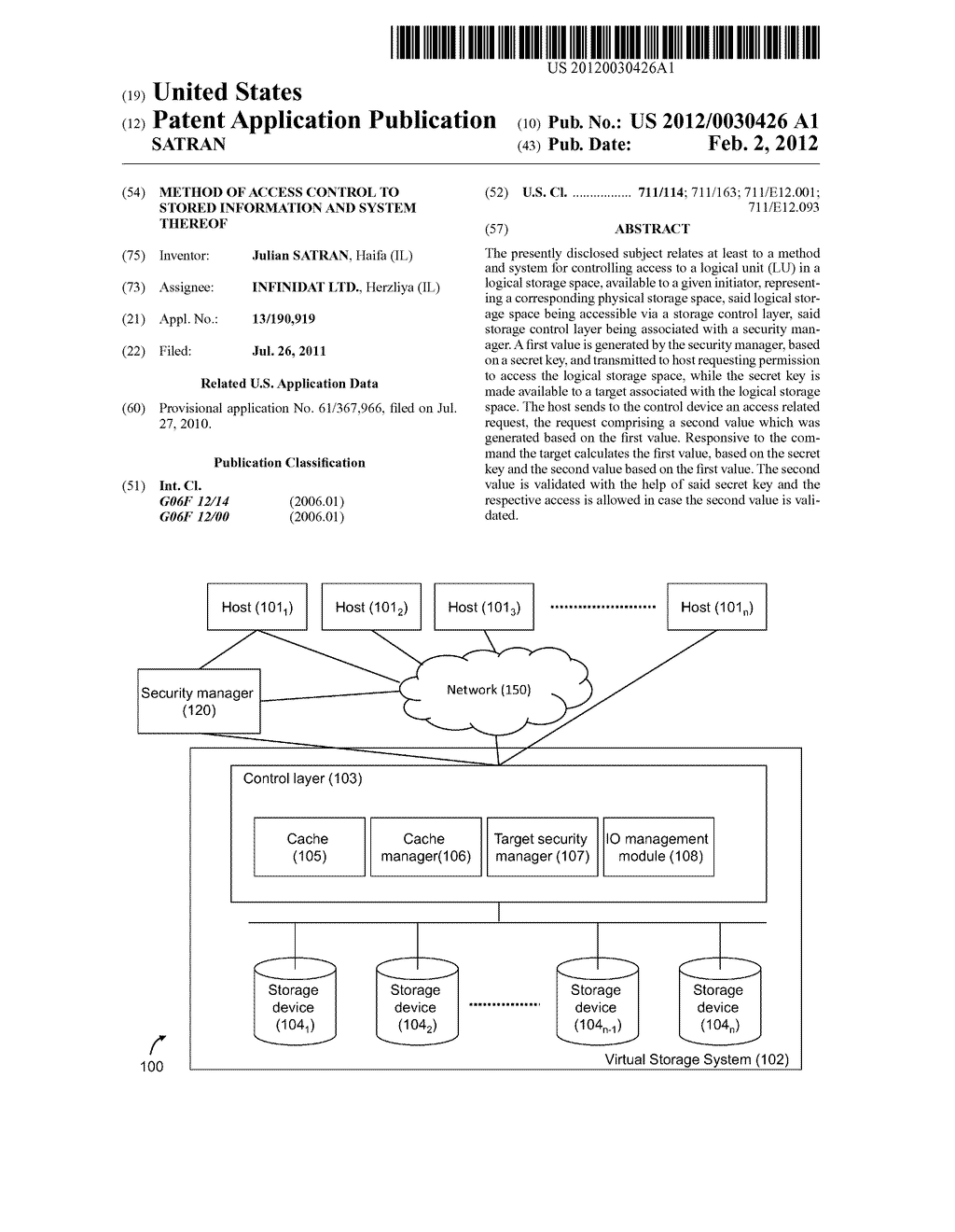 METHOD OF ACCESS CONTROL TO STORED INFORMATION AND SYSTEM THEREOF - diagram, schematic, and image 01