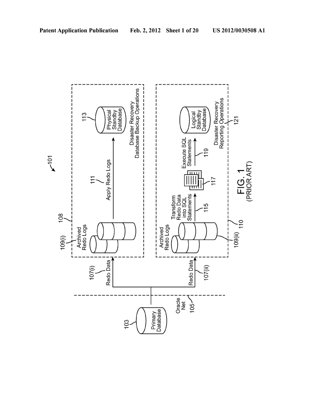 DATABASE SYSTEM CONFIGURED FOR AUTOMATIC FAILOVER WITH USER-LIMITED DATA     LOSS - diagram, schematic, and image 02