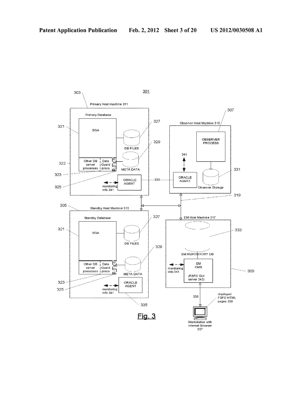 DATABASE SYSTEM CONFIGURED FOR AUTOMATIC FAILOVER WITH USER-LIMITED DATA     LOSS - diagram, schematic, and image 04