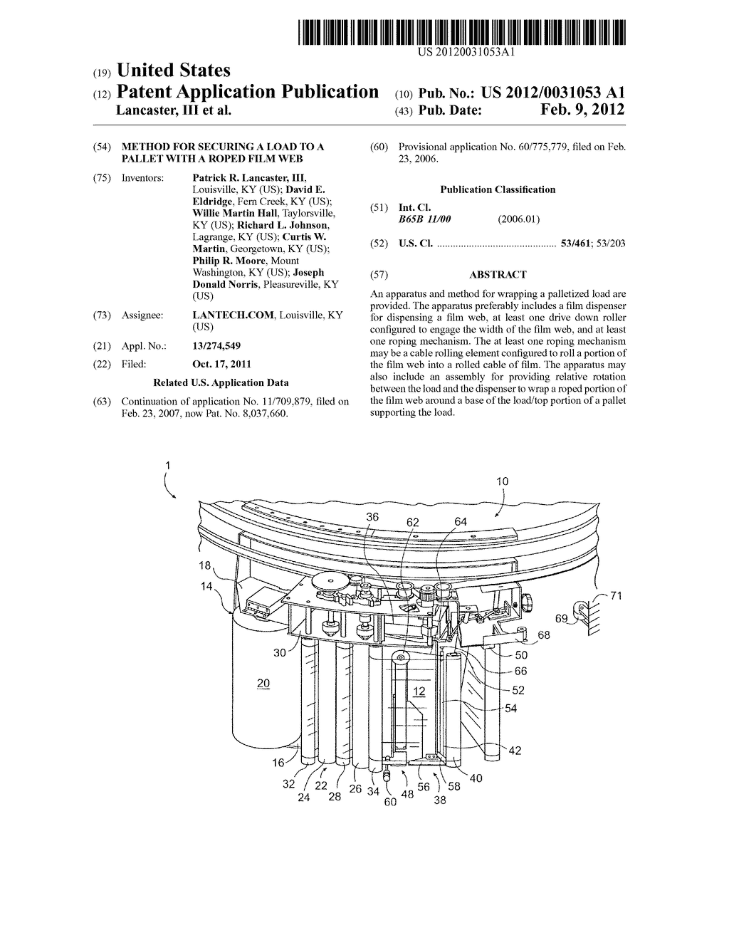 Method For Securing A Load To A Pallet With A Roped Film Web - diagram, schematic, and image 01