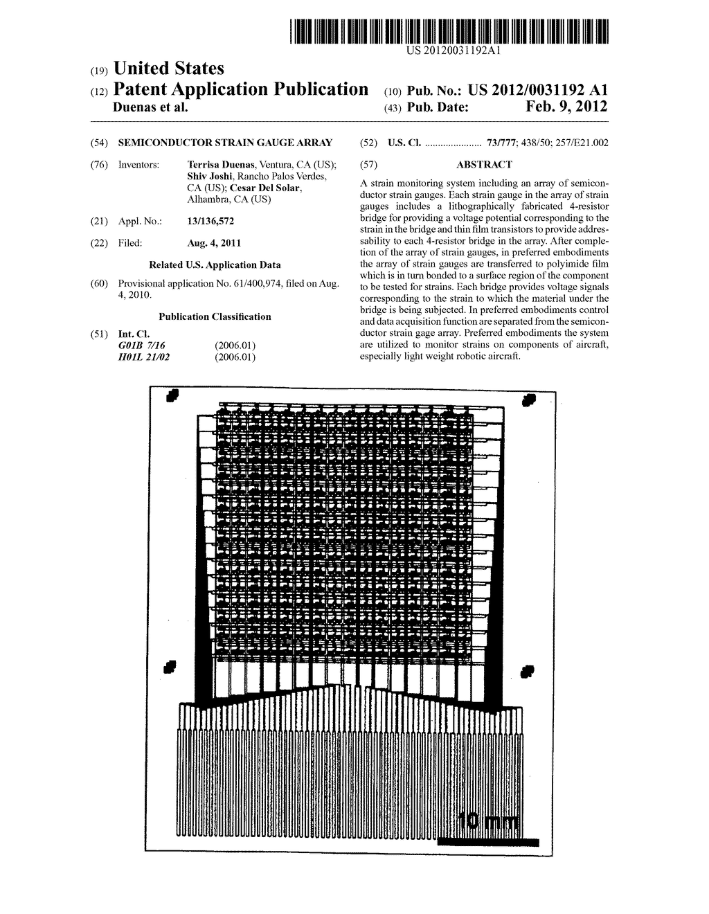 Semiconductor strain gauge array - diagram, schematic, and image 01